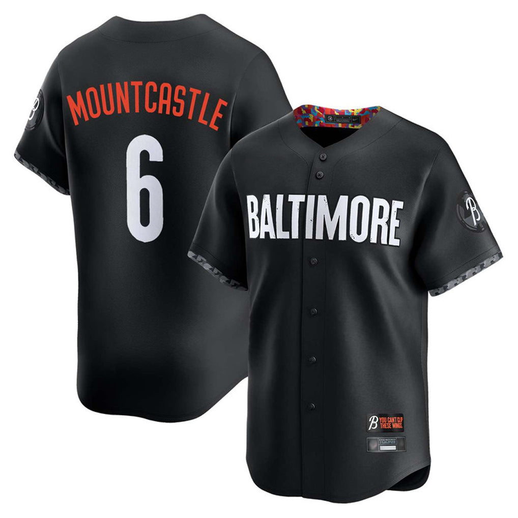 Silnrao B.Orioles #6 Ryan Mountcastle Player Black City Connect Limited Home Game Stitched Jerseys