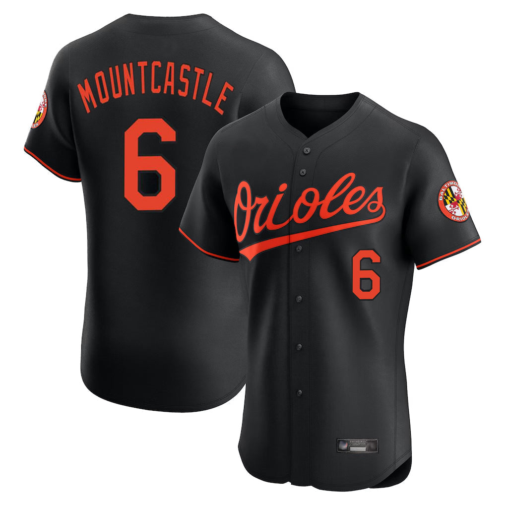 Silnrao B.Orioles #6 Ryan Mountcastle Player Black Limited Elite Home Game Stitched Jerseys