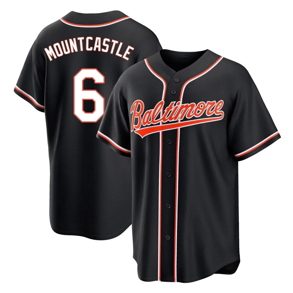 Silnrao B.Orioles #6 Ryan Mountcastle Player Black Out Home Game Stitched Jerseys