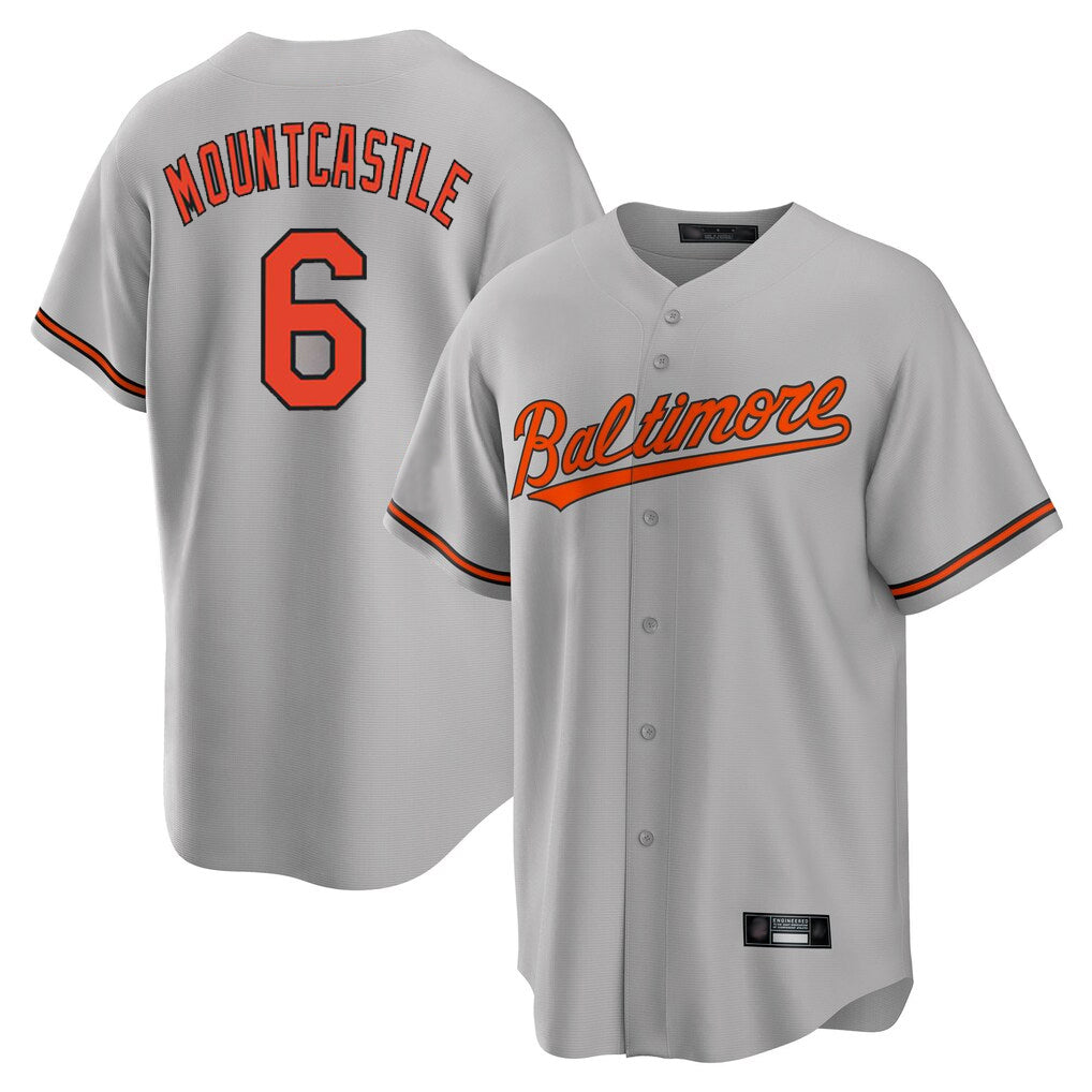 Silnrao B.Orioles #6 Ryan Mountcastle Player Gray Home Game Stitched Jerseys