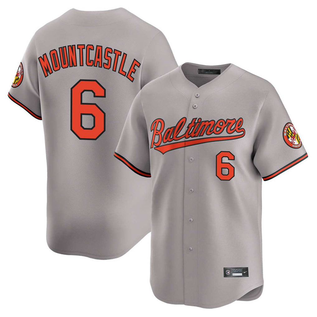 Silnrao B.Orioles #6 Ryan Mountcastle Player Gray Limited Home Game Stitched Jerseys