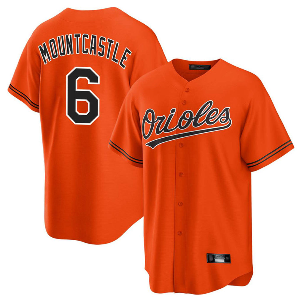 Silnrao B.Orioles #6 Ryan Mountcastle Player Orange Home Game Stitched Jerseys