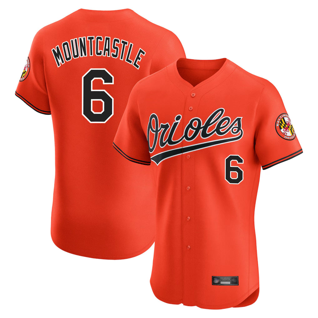 Silnrao B.Orioles #6 Ryan Mountcastle Player Orange Limited Elite Home Game Stitched Jerseys