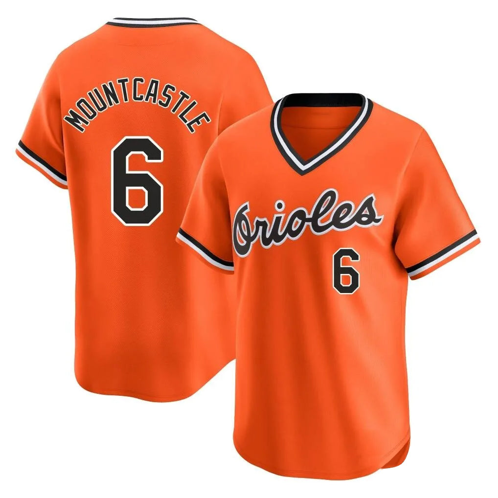 Silnrao B.Orioles #6 Ryan Mountcastle Player Orange T-shirt Limited Home Game Stitched Jerseys