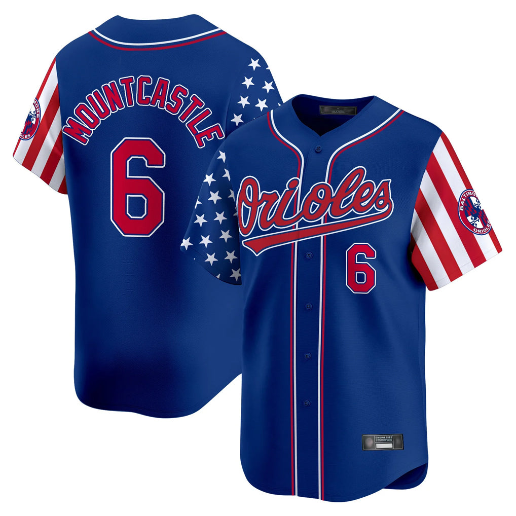 Silnrao B.Orioles #6 Ryan Mountcastle Player Royal Independence Day Vapor Premier Limited Home Game Stitched Jerseys
