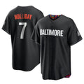 Silnrao B.Orioles #7 Jackson Holliday Player Black City Connect Home Game Stitched Jerseys
