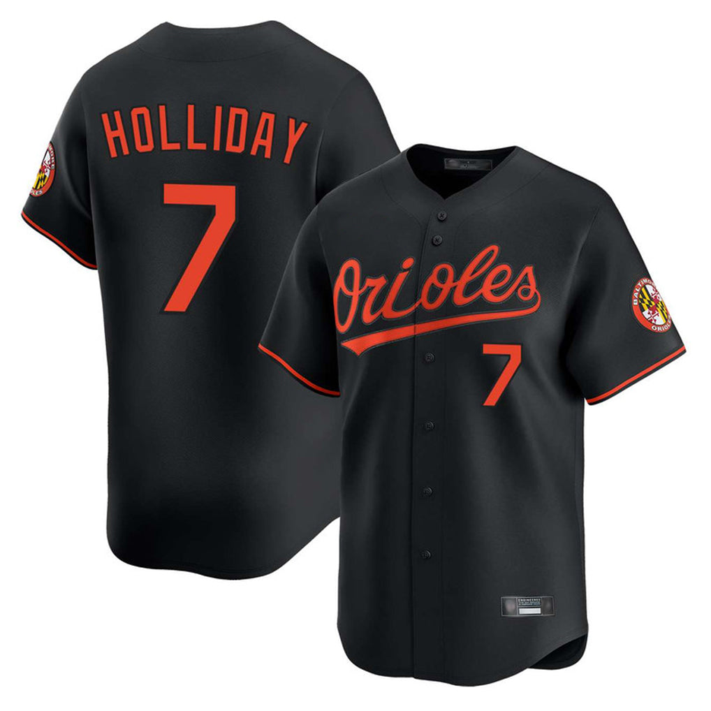 Silnrao B.Orioles #7 Jackson Holliday Player Black Limited Home Game Stitched Jerseys