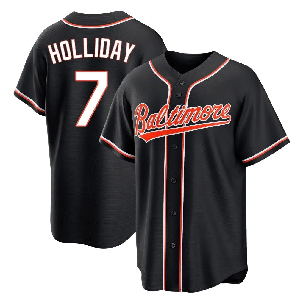 Silnrao B.Orioles #7 Jackson Holliday Player Black Out Home Game Stitched Jerseys