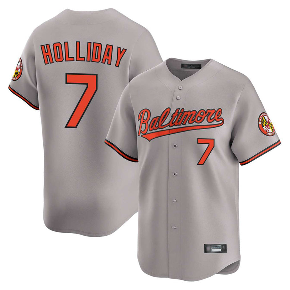 Silnrao B.Orioles #7 Jackson Holliday Player Gray Limited Home Game Stitched Jerseys
