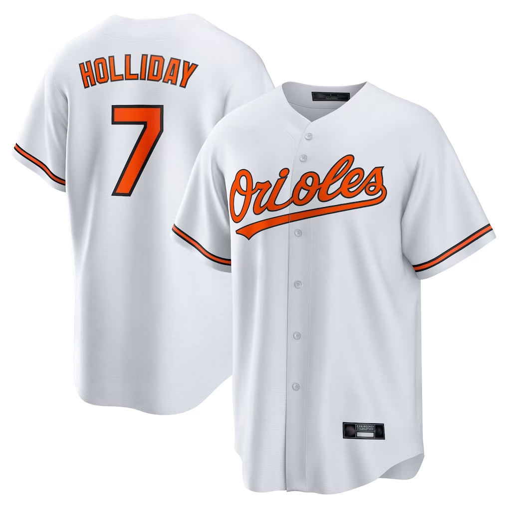 Silnrao B.Orioles #7 Jackson Holliday Player White Home Game Stitched Jerseys