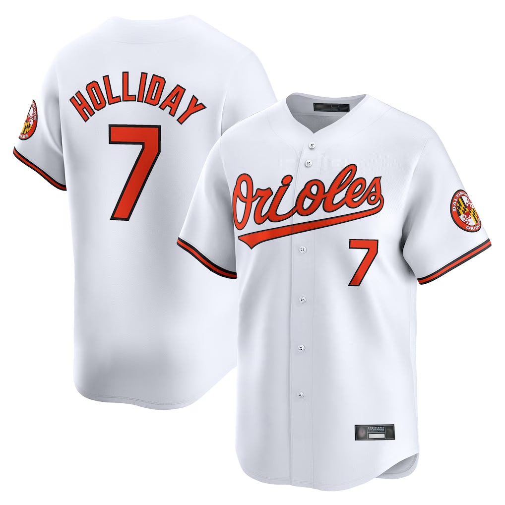 Silnrao B.Orioles #7 Jackson Holliday Player White Limited Home Game Stitched Jerseys