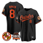 Silnrao B.Orioles #8 Cal Ripken Player Black 30th Anniversary of 2131 Home Game Stitched Jerseys
