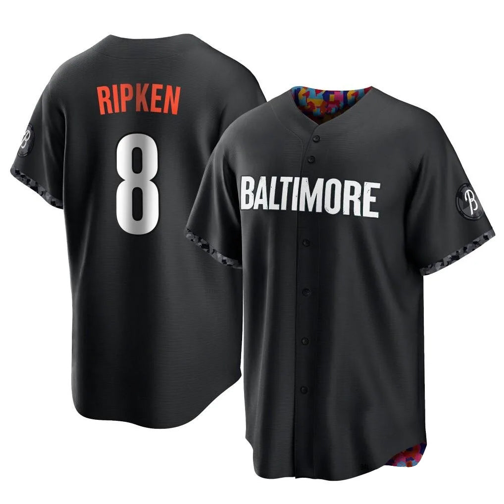 Silnrao B.Orioles #8 Cal Ripken Player Black City Connect Home Game Stitched Jerseys