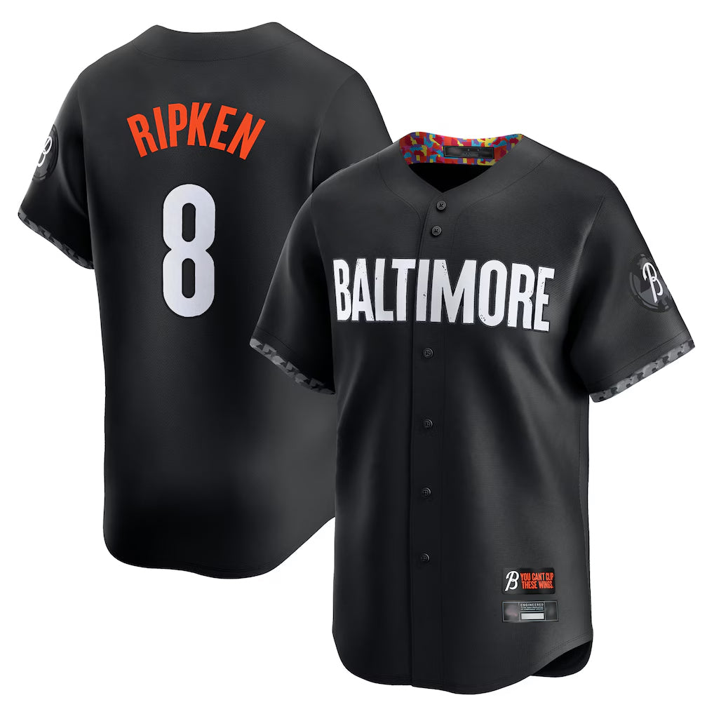 Silnrao B.Orioles #8 Cal Ripken Player Black City Connect Limited Home Game Stitched Jerseys