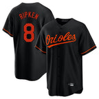 Silnrao B.Orioles #8 Cal Ripken Player Black Home Game Stitched Jerseys
