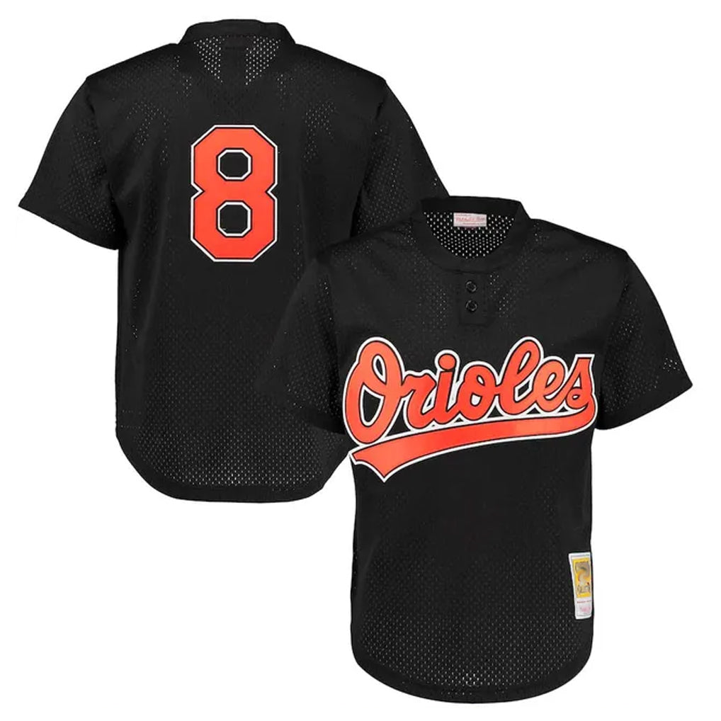 Silnrao B.Orioles #8 Cal Ripken Player Black Mitchell & Ness 1997 Cooperstown Mesh Game Stitched Jerseys