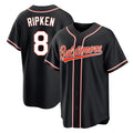 Silnrao B.Orioles #8 Cal Ripken Player Black Out Home Game Stitched Jerseys