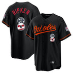 Silnrao B.Orioles #8 Cal Ripken Player Black USA 250 Fourth of July Home Game Stitched Jerseys