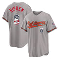Silnrao B.Orioles #8 Cal Ripken Player Gray USA 250 Fourth of July Home Game Stitched Jerseys