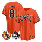 Silnrao B.Orioles #8 Cal Ripken Player Orange 30th Anniversary of 2131 Home Game Stitched Jerseys
