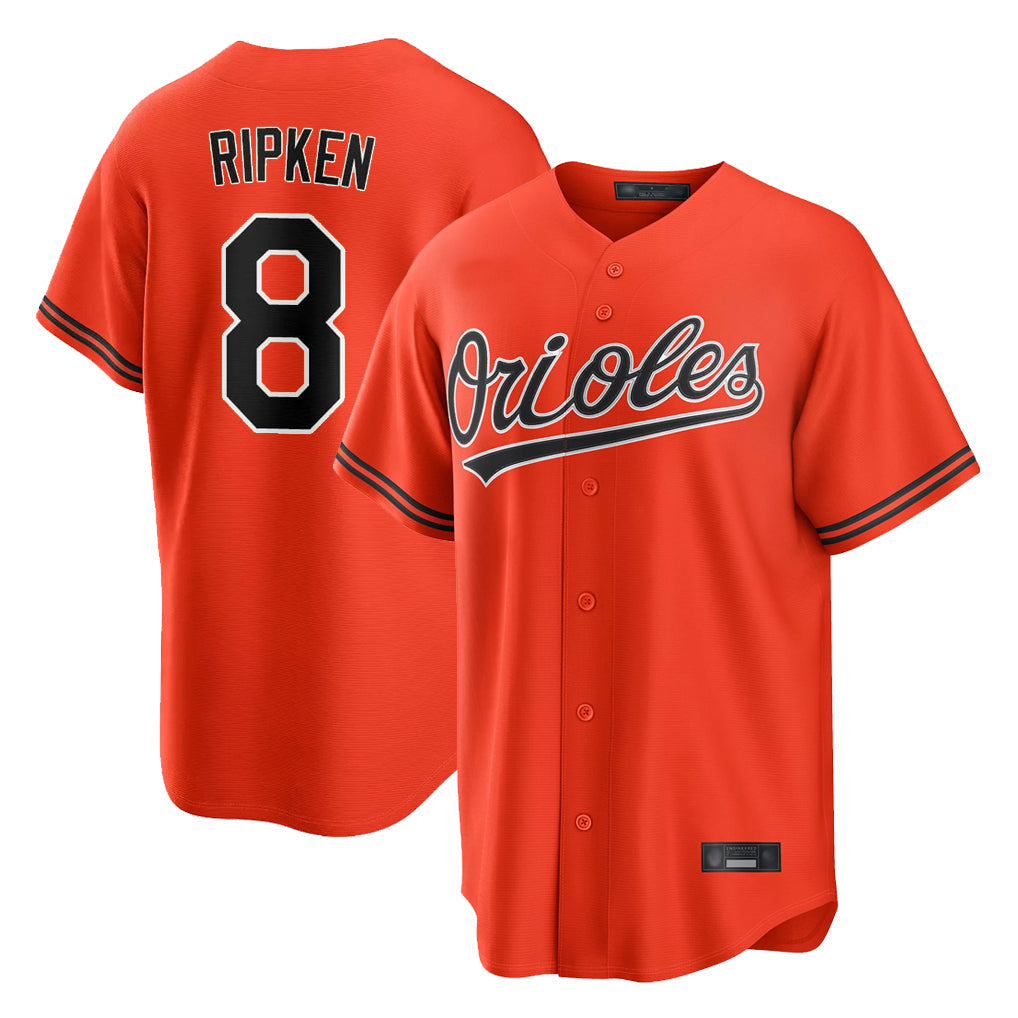 Silnrao B.Orioles #8 Cal Ripken Player Orange Home Game Stitched Jerseys