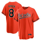Silnrao B.Orioles #8 Cal Ripken Player Orange Home Game Stitched Jerseys