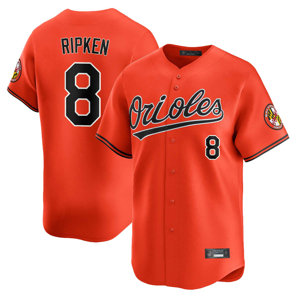 Silnrao B.Orioles #8 Cal Ripken Player Orange Limited Home Game Stitched Jerseys