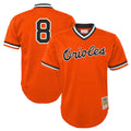 Silnrao B.Orioles #8 Cal Ripken Player Orange Mitchell & Ness Cooperstown Collection Mesh T-shirt Game Stitched Jerseys