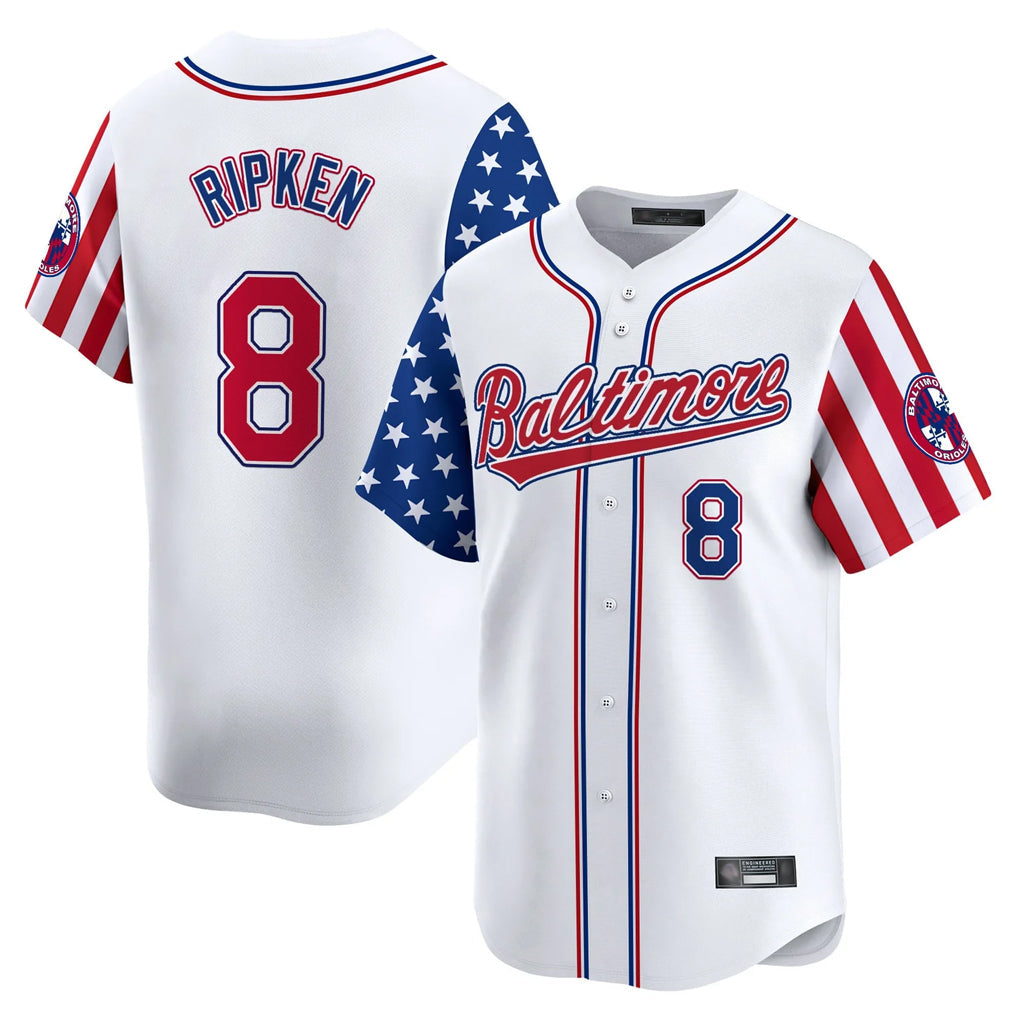 Silnrao B.Orioles #8 Cal Ripken Player White Independence Day Vapor Premier Limited Home Game Stitched Jerseys