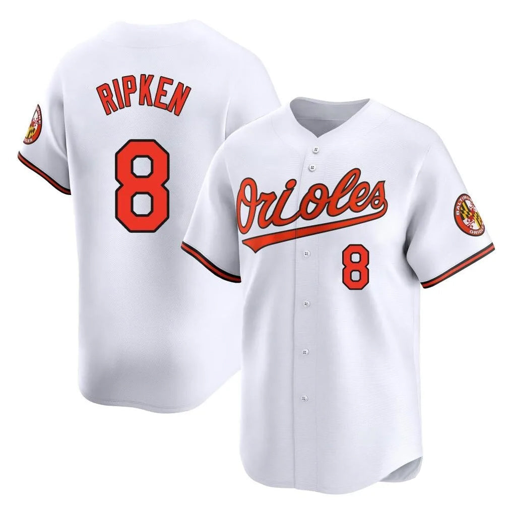 Silnrao B.Orioles #8 Cal Ripken Player White Limited Home Game Stitched Jerseys