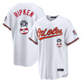 Silnrao B.Orioles #8 Cal Ripken Player White USA 250 Fourth of July Home Game Stitched Jerseys