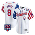 Silnrao B.Orioles #8 Cal Ripken Player White USA 250 Independence Day Vapor Premier Limited Home Game Stitched Jerseys