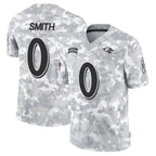Silnrao B.Ravens #0 Roquan Smith Player Arctic Camo Salute to Service Limited Stitched Jerseys