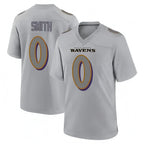 Silnrao B.Ravens #0 Roquan Smith Player Color Rush Vapor Untouchable Gray Stitched Jerseys