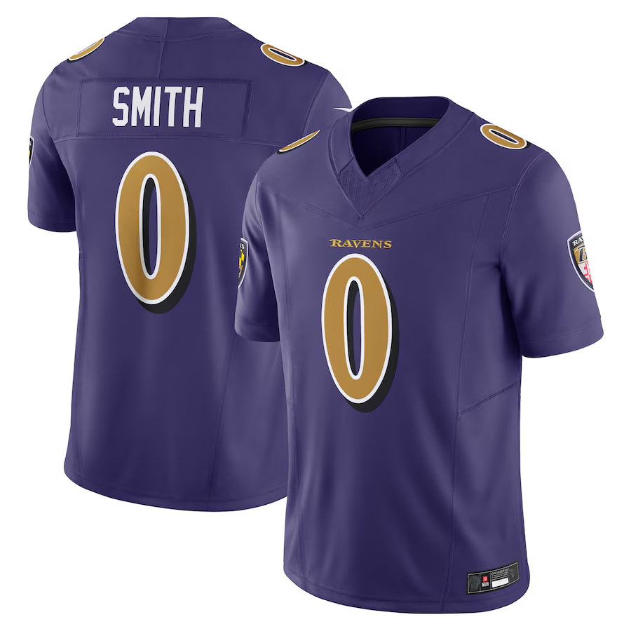 Silnrao B.Ravens #0 Roquan Smith Player Purple Vapor F.U.S.E. Limited Stitched Jerseys