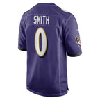 Silnrao B.Ravens #0 Roquan Smith Purple Team Game Stitched Jerseys