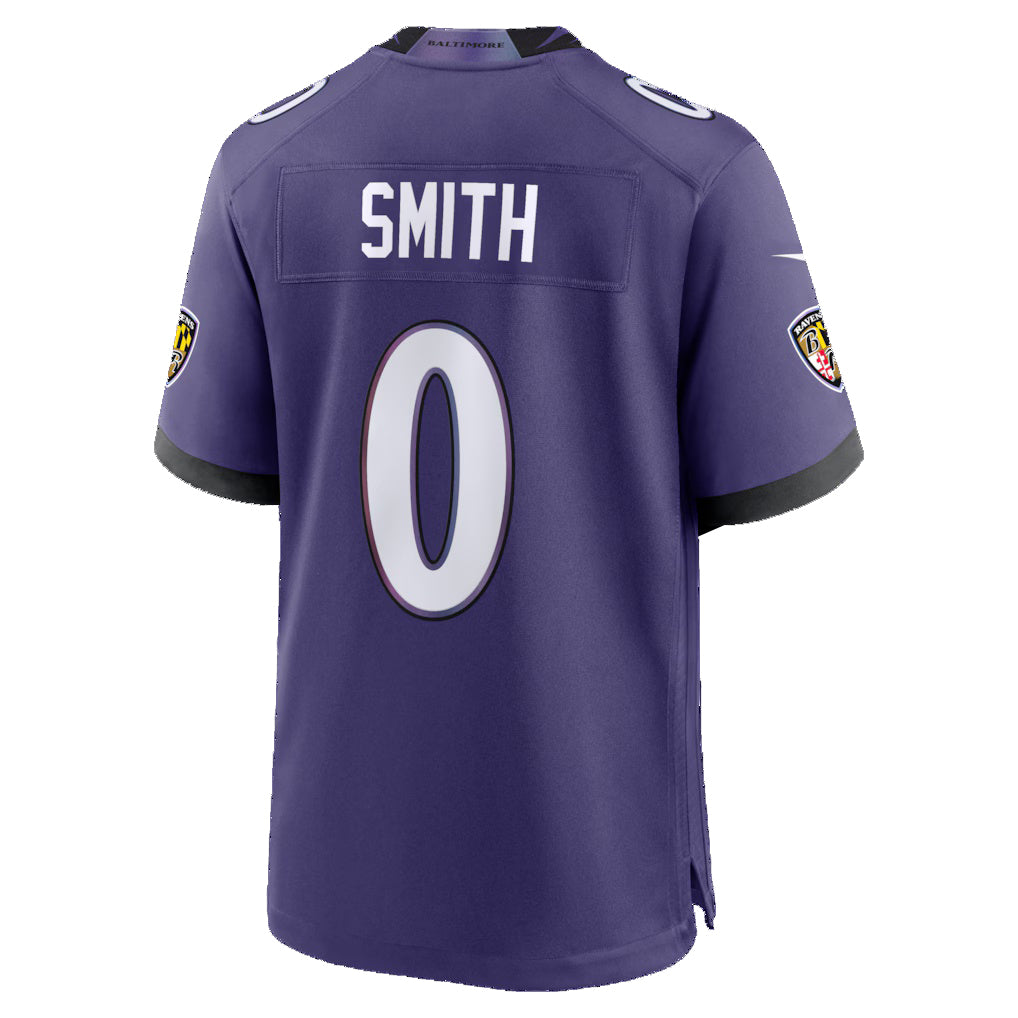 Silnrao B.Ravens #0 Roquan Smith Purple Team Game Stitched Jerseys