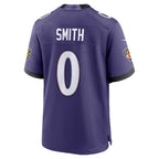 Silnrao B.Ravens #0 Roquan Smith Purple Team Game Stitched Jerseys