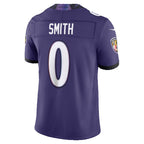 Silnrao B.Ravens #0 Roquan Smith Purple Vapor F.U.S.E. Sewn Down Limited Stitched Jerseys