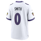 Silnrao B.Ravens #0 Roquan Smith White Game Stitched Jerseys