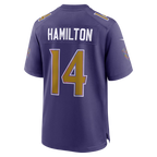 Silnrao B.Ravens #14 Kyle Hamilton Purple Alternate Game Stitched Jerseys