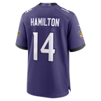 Silnrao B.Ravens #14 Kyle Hamilton Purple Team Game Stitched Jerseys