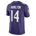 Silnrao B.Ravens #14 Kyle Hamilton Purple Team Vapor F.U.S.E. Stitched Limited Jerseys
