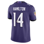 Silnrao B.Ravens #14 Kyle Hamilton Purple Team Vapor F.U.S.E. Stitched Limited Jerseys