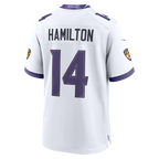 Silnrao B.Ravens #14 Ravens Kyle Hamilton White Game Stitched Jerseys