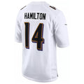 Silnrao B.Ravens #14 Kyle Hamilton Player Fashion White Game Stitched Jerseys