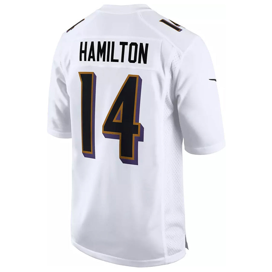 Silnrao B.Ravens #14 Kyle Hamilton Player Fashion White Game Stitched Jerseys