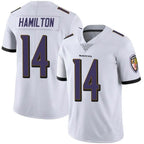 Silnrao B.Ravens #14 Kyle Hamilton Player White Vapor F.U.S.E. Limited Stitched Jerseys