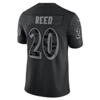 Silnrao B.Ravens #20 Ed Reed Player Black RFLCTV Limited Stitched Jerseys