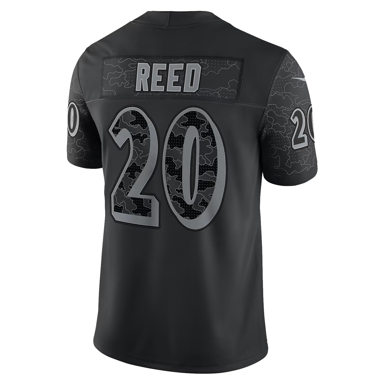 Silnrao B.Ravens #20 Ed Reed Player Black RFLCTV Limited Stitched Jerseys